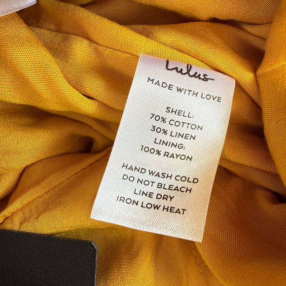 NWT Lulu's Golden Cotton Linen Blend Halter Jumpsuit - Picture 8 of 8